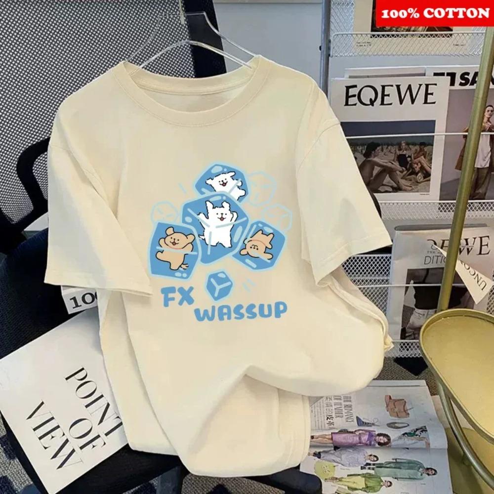 

Cute Cat Pattern Print T-shirt Women Summer New Round neck Short Sleeve T-shirt Loose Casual Y2k Top kawaii Female clothing XL