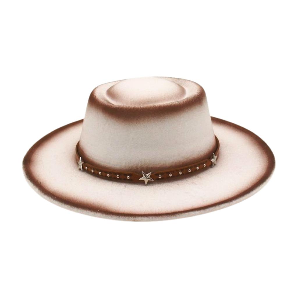 Spray Paint Gradual Change Two-Color Tide Cross-Border New European And American Style Women'S Hat Autumn And Winter Woolen Top Hat Concave Convex Top