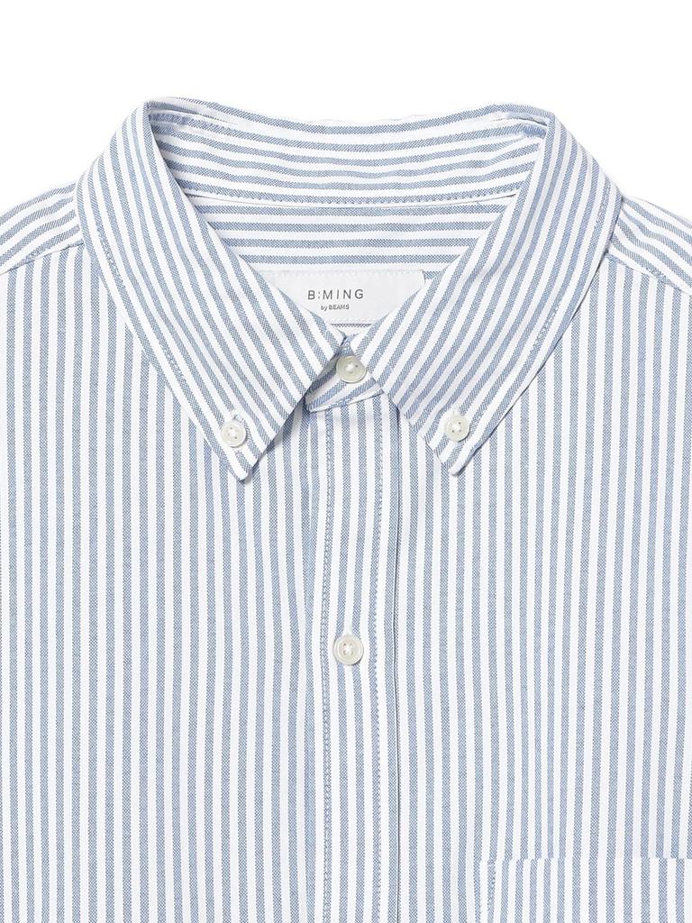 B:MING LIFE STORE by BEAMS Moisture-Wicking, Quick-Drying Short-Sleeve Shirt, B:PolyOXHS_CF25S, Men's, STRIPE, XL, 92010194277