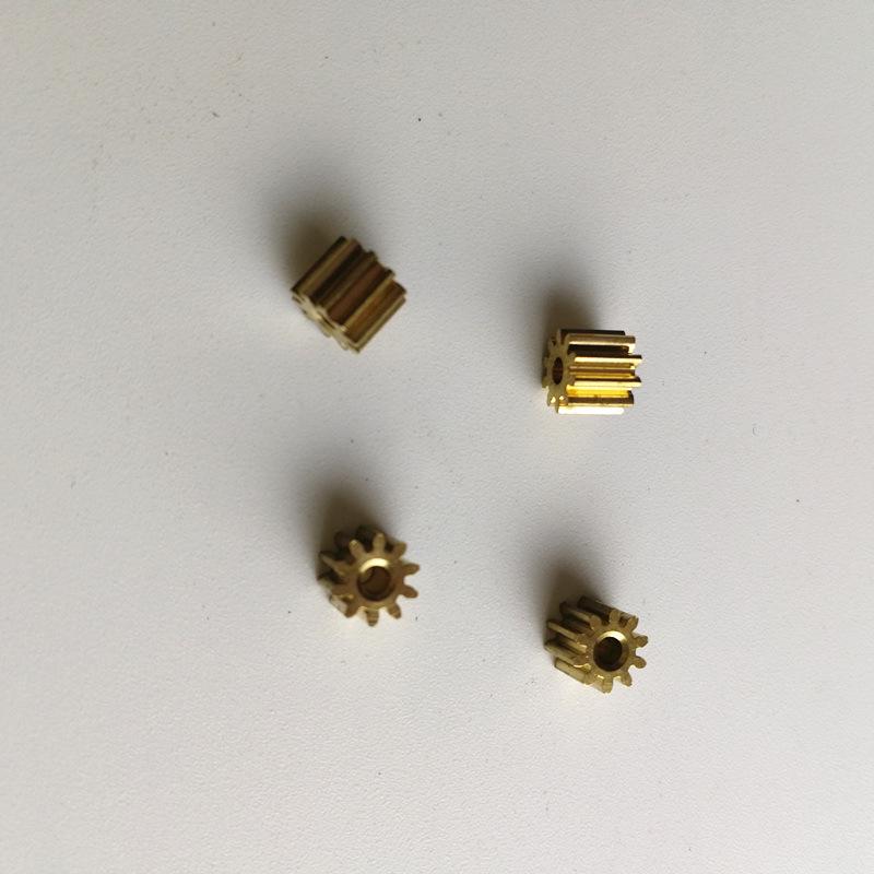 10-Tooth Copper Gear Motor Shaft, 0.5 Module, 2mm Inner Hole for DIY Metal Gear Motor Toy