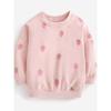 Foreign Trade Girls' Sweatshirt, New Spring and Autumn Style, Baby Pink Strawberry Long-Sleeve Base Shirt for Young Children, Cute Little Girl 6