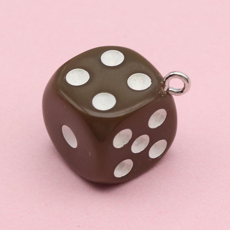 14mm Colorful Acrylic Dice Shaker Pendant Charm for DIY Jewelry
