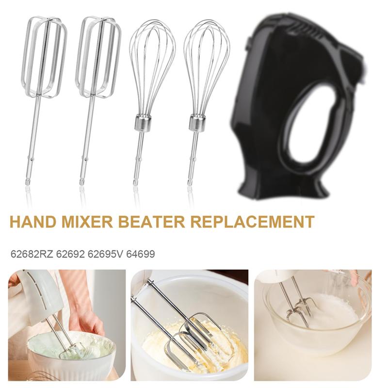 Good-4Pcs Hand Mixer Beaters Attachments Set, 2 Styles Stainless Steel Handheld Mixer For Hamilton Beach Hand Mixer 62682RZ