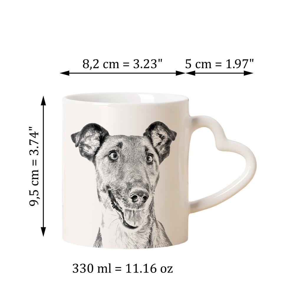 Fox Terrier Smooth - cup with a dog, adorable cup with a heart-shaped handle, universal gift from the Art-Dog brand