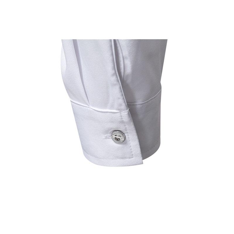 Autumn Fashion Men's Patchwork Long Sleeve Shirt High Quality Vintage Color Block Male Casual Social Wedding Party Business