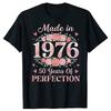 50th Birthday Gift Tees Made In 1976 Apparel Floral Birthday Shirt Birthday Celebration Gift for Wife Mom Sister Women Clothing