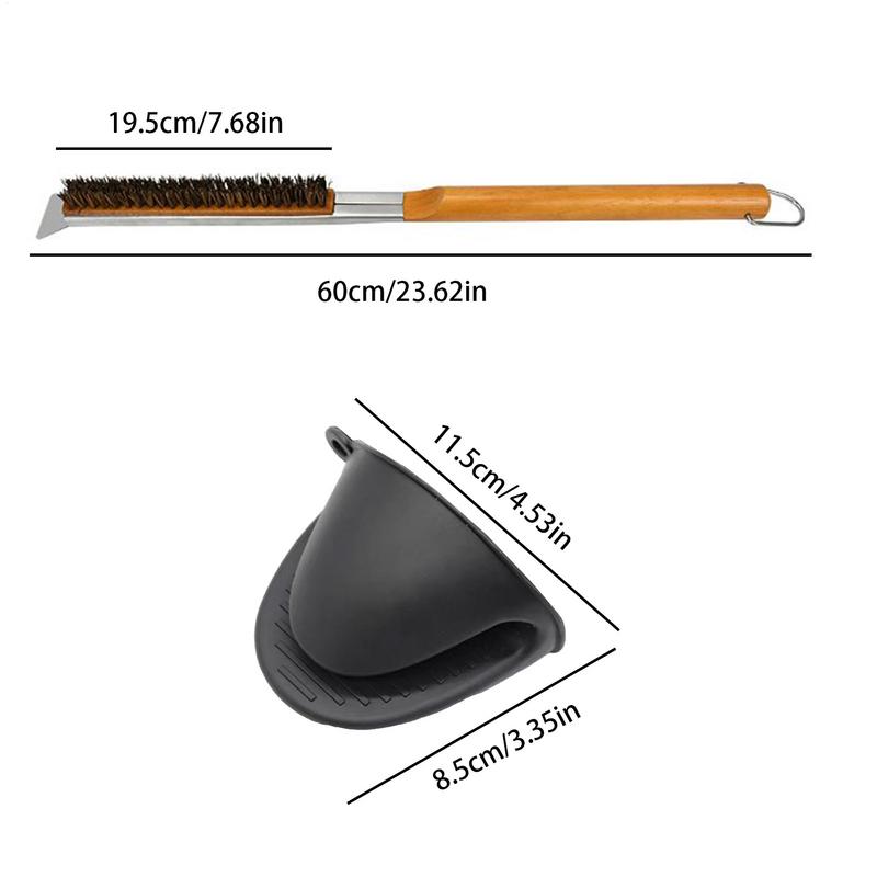 Perie Piatră Pizza Răzuitor Delicat pentru Grătar Perie de Curățare Rezistentă la Căldură Înaltă Cu Răzuitor Pentru Bucătărie Grătar Cuptor Copt
