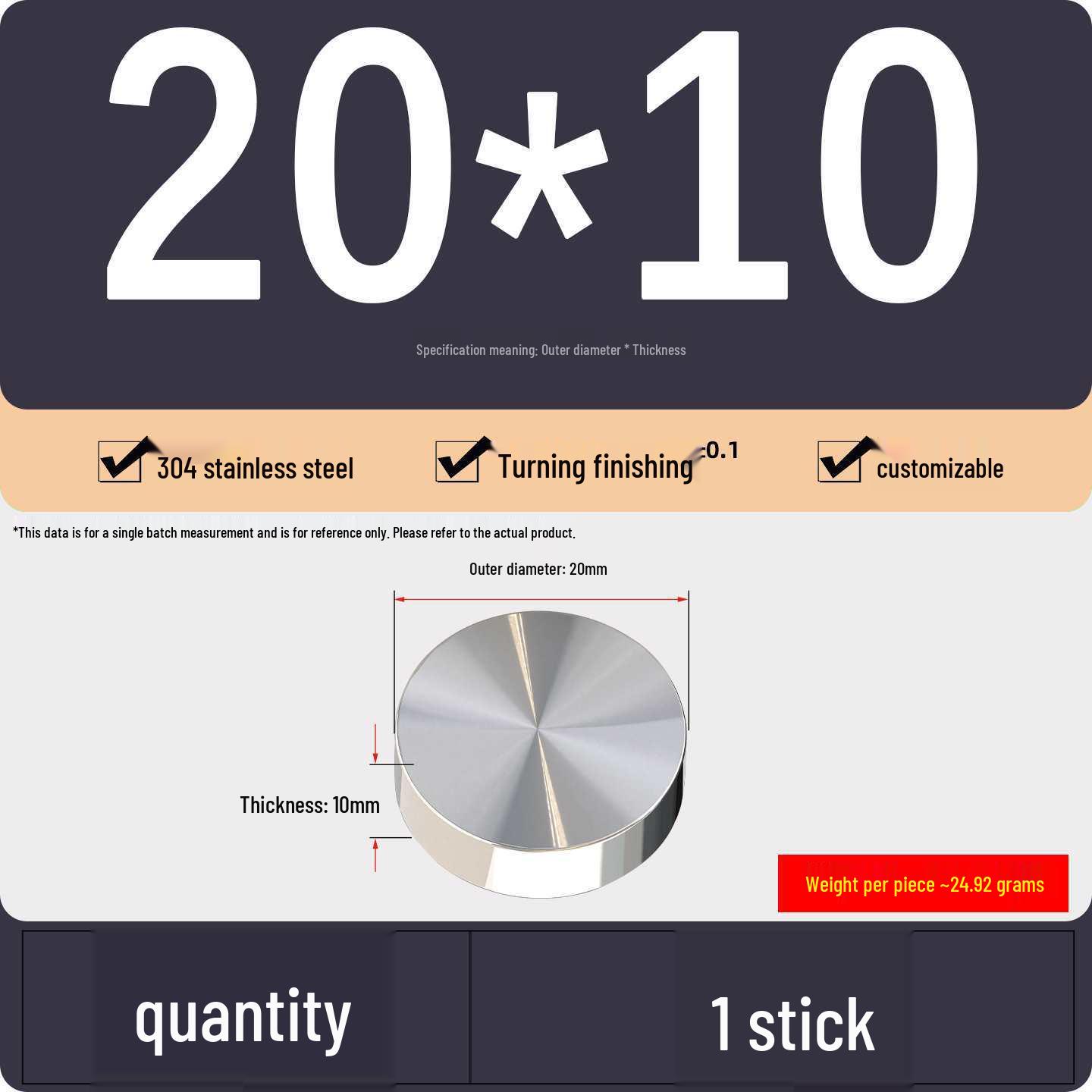 304 Stainless Steel Paperweight Round Disc Gasket