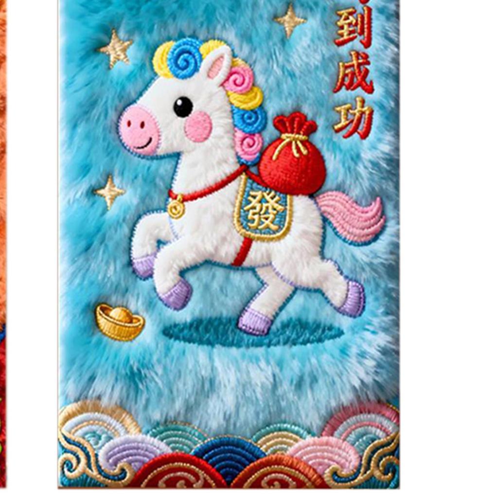 Chinese New Year Red Envelopes 6-Piece Cute New Year Auspicious 2026 Spring Festival Red Pocket For Cash For Spring Festival Tet