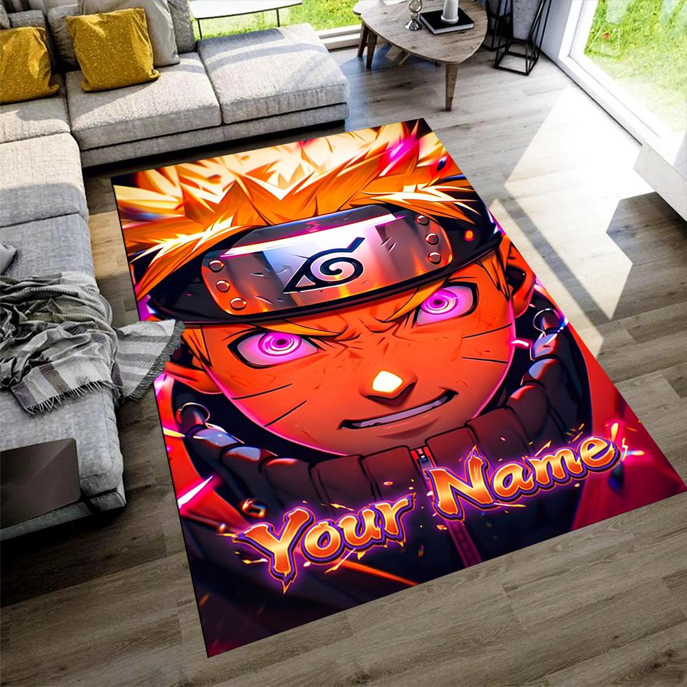 Naruto Character Personalized Name Floor Rug Office Rug Design for Playrooms Dining Room Dormitory Bedrooms Antislip Carpet Decorate Offices