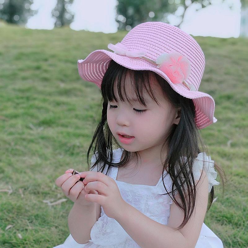 Buy Pink flower sun hat female baby 
