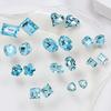1 Pair 3D Rhinestone Nail Art Charm Light Sea Blue Geometric Faux Crystal Nail Design Jewelry DIY Crafts Nail Decoration