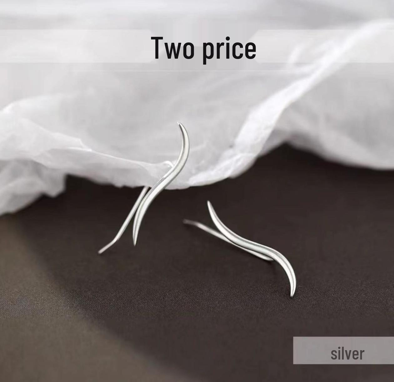 

Серьги-пусеты «Серебряная игла» для женщин - Модный летний дизайн 2022 серебряный