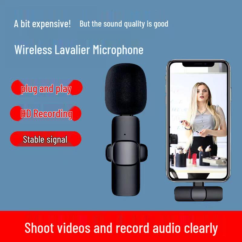 Wireless Lapel Microphone K9: Dual-Channel Noise Reduction for Live Streaming and Video Recording