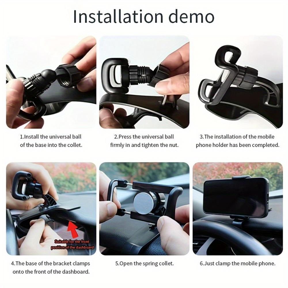1PC Car phone holder, universal navigation instrument panel, multifunctional rotating phone holder