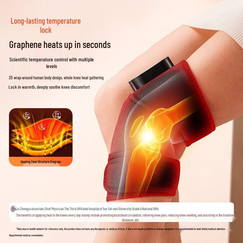 Aux Full-Wrap Moxa Heated Knee Massager with Vibration CN plug (adapter included)