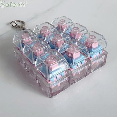 1/2/3/4/9 Key Keyboard  Toys Crystal Keycap Keychain Stress Relief Fingertip Gadget Decompression Toys Clicker  Toy