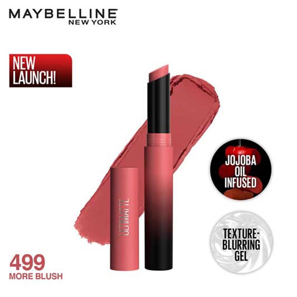 Maybelline Rouge à Lèvres New York Color Sensational Ultimattes More Blush Fini Mat Couleur Lèvres Audacieuse 1,7g