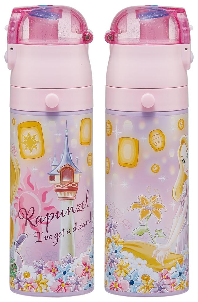 Skater Children's Stainless Steel Water Bottle, Direct Drinking, 470ml, Kid-Friendly and Lightweight, Disney Tangled Design, Size 25, Insulated,
