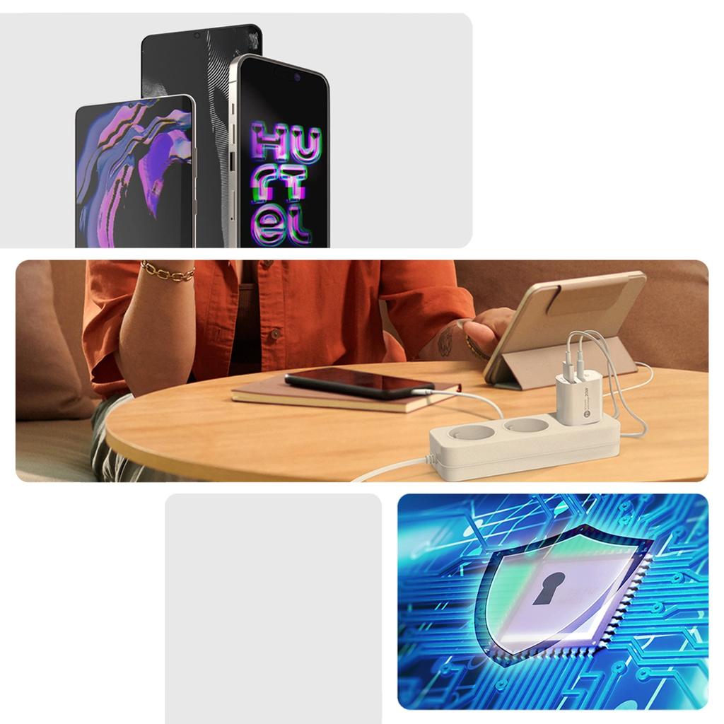 Ładowarka Sieciowa A6Maxc 20W Usb-A Usb-C Z Kablem Usb-C - Usb-C 1M - Biała