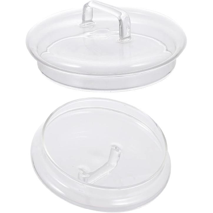 Hemoton Glass Jar Replacement Covers 2pcs Beverage Dispenser Lid Glass Replacement Lid for Beverage Food Storage Jar Glass Jar