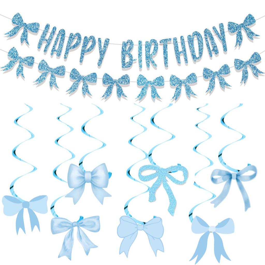 Roze Strik Verjaardag Feest Decoraties Set: Banner & Slingers
