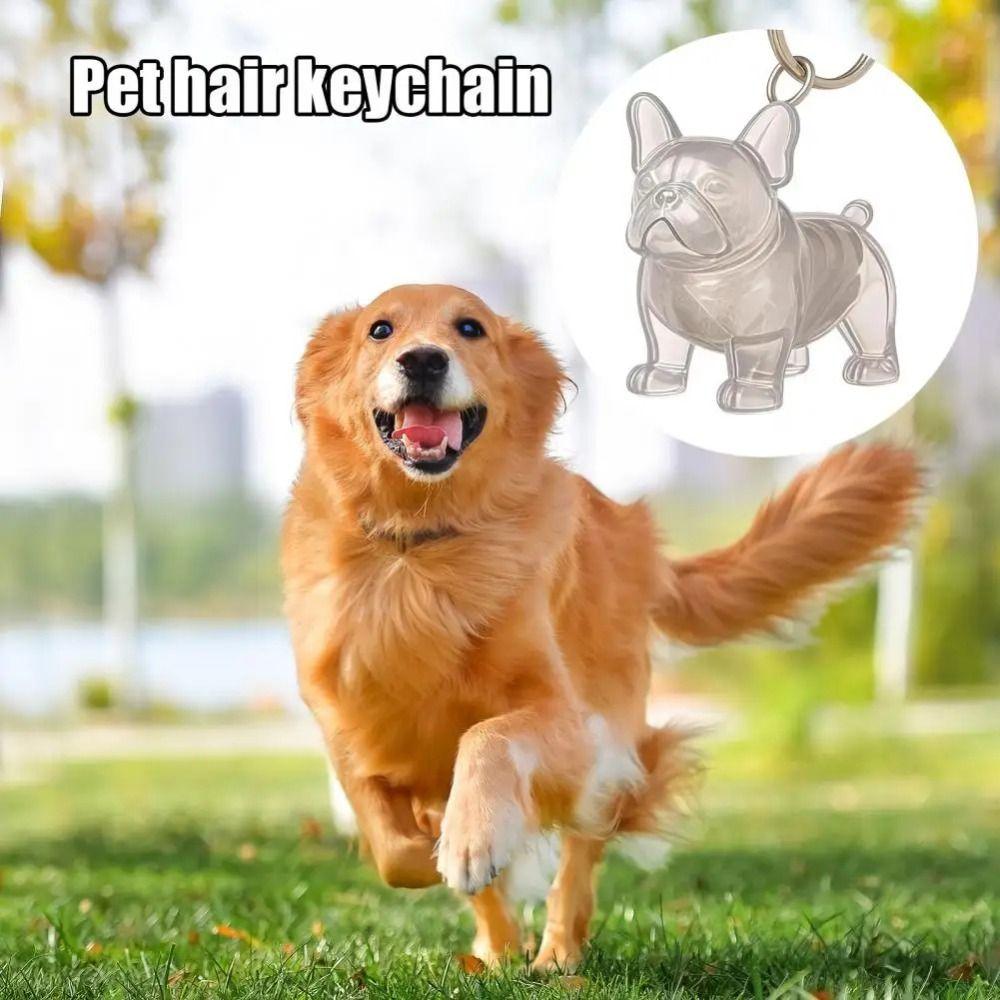 Hair Grooming Dog Hair Storage Box Dog Shape Puppy Pendants Pet Hair Keychain  Jewelry Gift