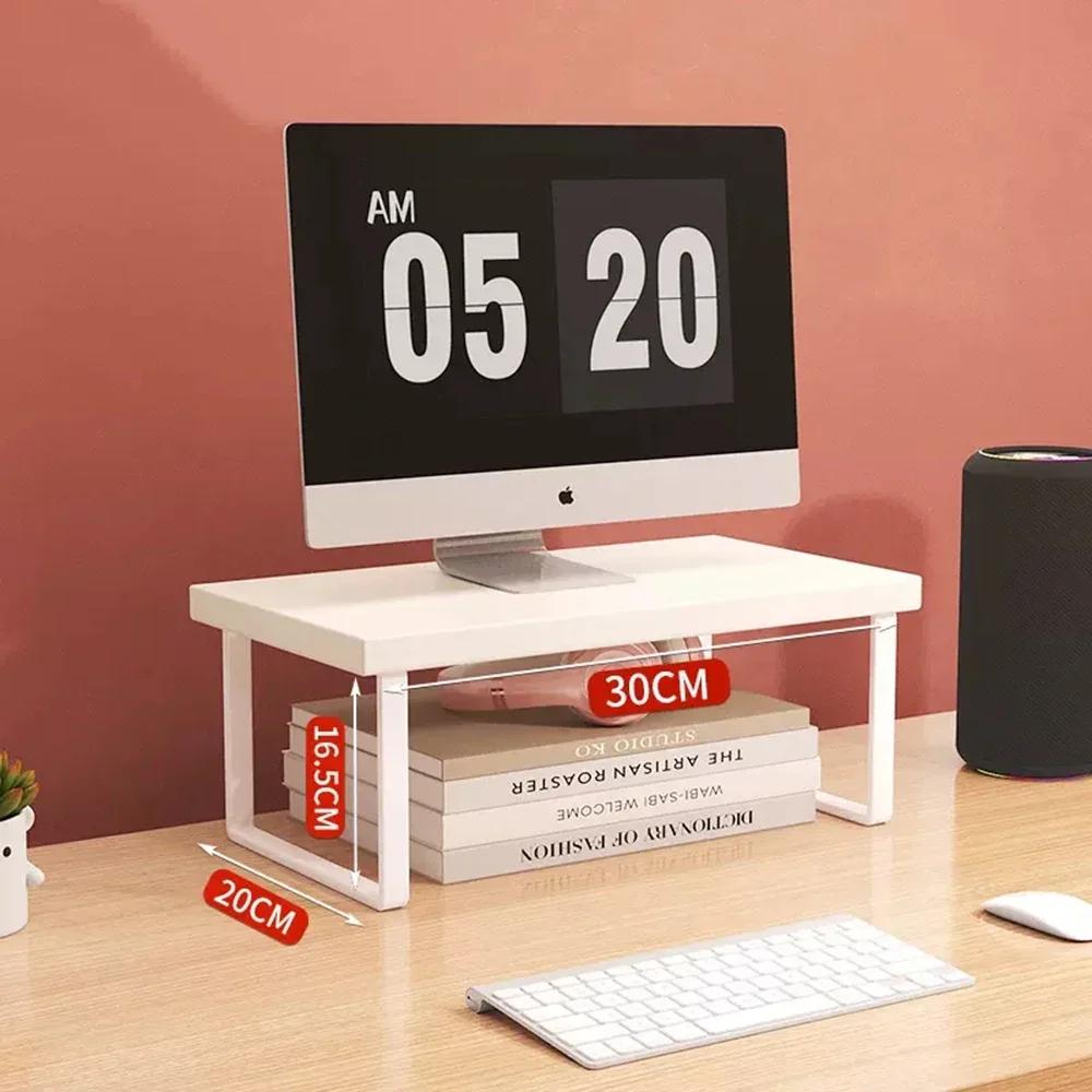 Monitor Computer Stand Rack Laptop Bracket Desktop Shelf Wooden Workbenches Holder Organizer for Home Office Table Accessories