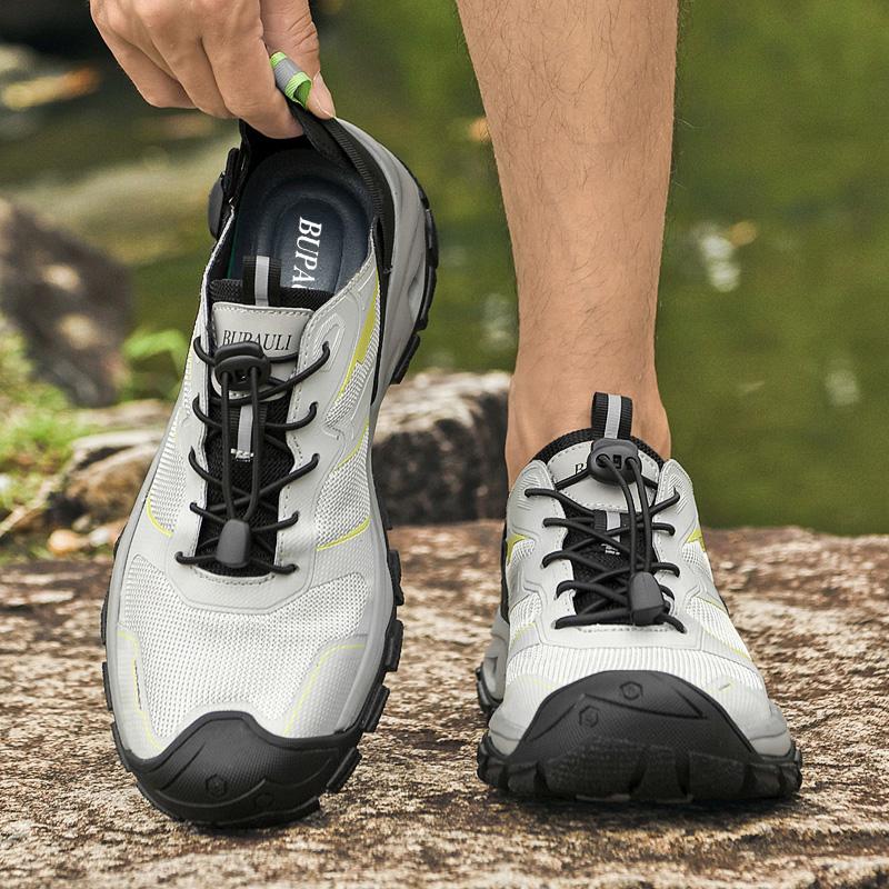 Fashion Comfortable Slip-Resistant Outdoor Shoes Men's Breathable SneakersLightweight Men Walking Shoes New Mesh Lace-Up Casual Flats