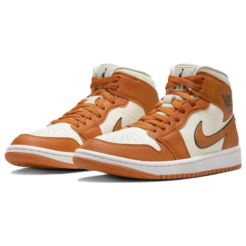 Air Jordan 1 Mid SE Sport Spice Women Sneakers Orange Coconut-Milk Black DV1302-100