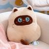 Cute Cat Plush Cushion Set White Siamese Black With Mismatched Star Pupil Eyes Soft Stuffed Feline Cuddly Charming Decor