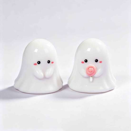 Resin Ghost Ornament Glow-in-the-dark Halloween Figurine, Mini Statue for Micro Luminous Figurine Landscape, Home Office Desk