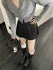 High-Waisted Woolen Pleated A-Line Mini Skirt - Women's Autumn/Winter 2025