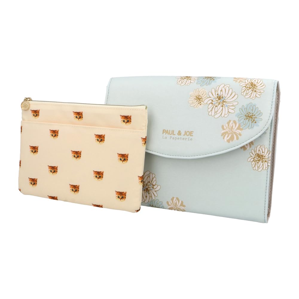 Marks Maternal and Child Health Handbook/Medication Book Case, Accordion Type, Paul & Joe La Puppetrie, Chrysanthemum Mint, PAJ-PO8-MI