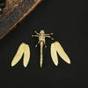 Brass Dragonfly Ornaments, Desktop for Home and Office Decoration, Tea-tasting Pet Handicrafts