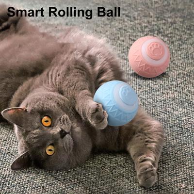 Interaktives Katzenspielzeug Ball USB Wiederaufladbar Selbstbewegender Ball Automatisch Drehbarer Smart Katzenball Indoor