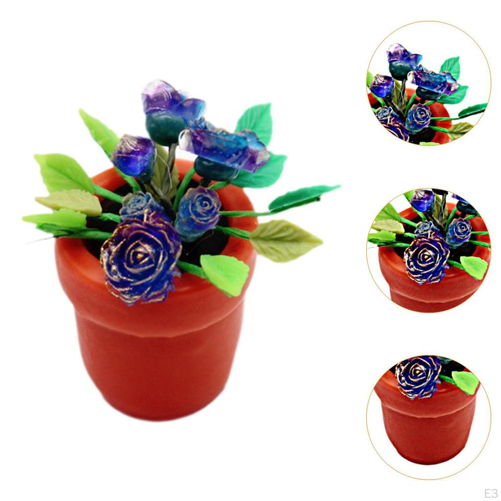1:6 1:12 Maßstab Puppenhaus Topfblumen Feengarten Deko Klassisches Kinderspielzeug Harz