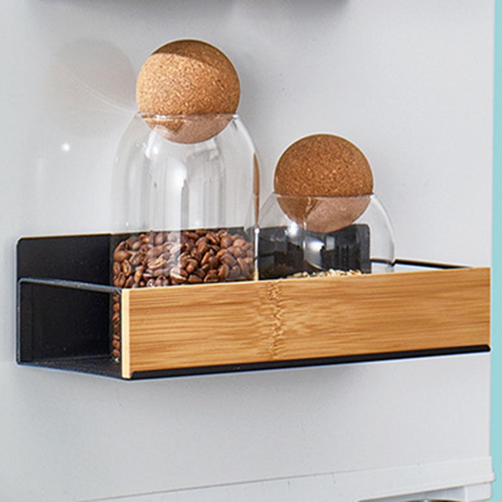 Magnetic Wall Mount Shelf for Kitchen Fridge Side No Drilling Storage Rack with Multipurpose Function