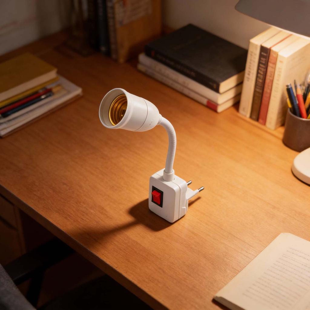 Built-in Switch E27 Lamp Holder Flexible Power Cord