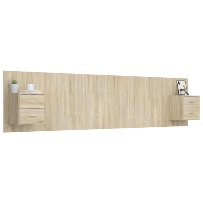 VidaXL Headboard with Cabinets Sonoma Oak Engineered Wood 3115758