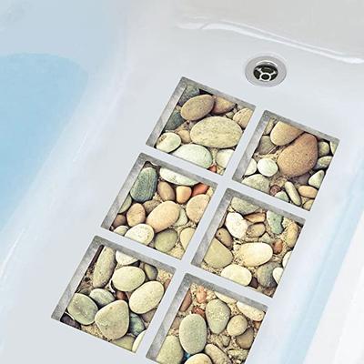 Cobblestone Pattern DIY Bathtub Sticker Non-slip Waterproof 3D Effect Self-adhesive Bathroom Decal PVC Removable Decorative Mural