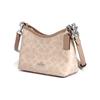 Coach Laurel 19 Small Shoulder Bag Signature Canvas Women Mini Hobo Handbag Two Detachable Straps Shoulder Crossbody Casual Gift CBH15-SVPWH