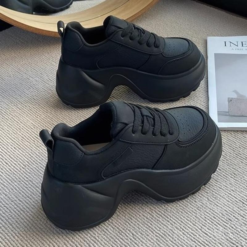 Height-increasing Muffin Shoes Platform Sneakers Women's New Small Sneakers with Wide-leg Pants Spring Models