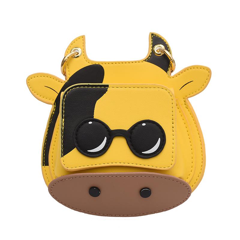 Mini small bag summer 2025 new Japanese cartoon girl cute cow ugly shoulder chain small round bag