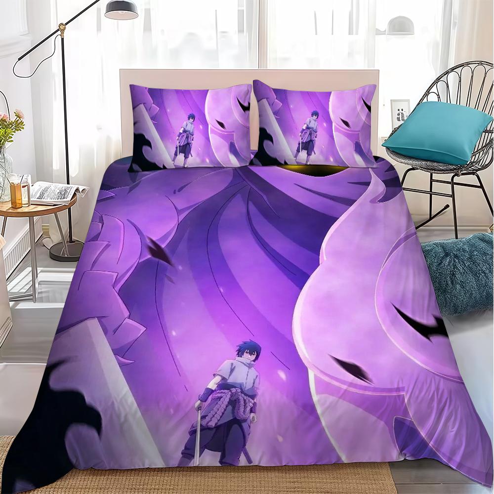 

N-NarutoS Animes Duvet Cover Set Home Style Bedding Soft Laundry Cotton Bed 3 Piece Set Student Dormitory Gift 135x200cm