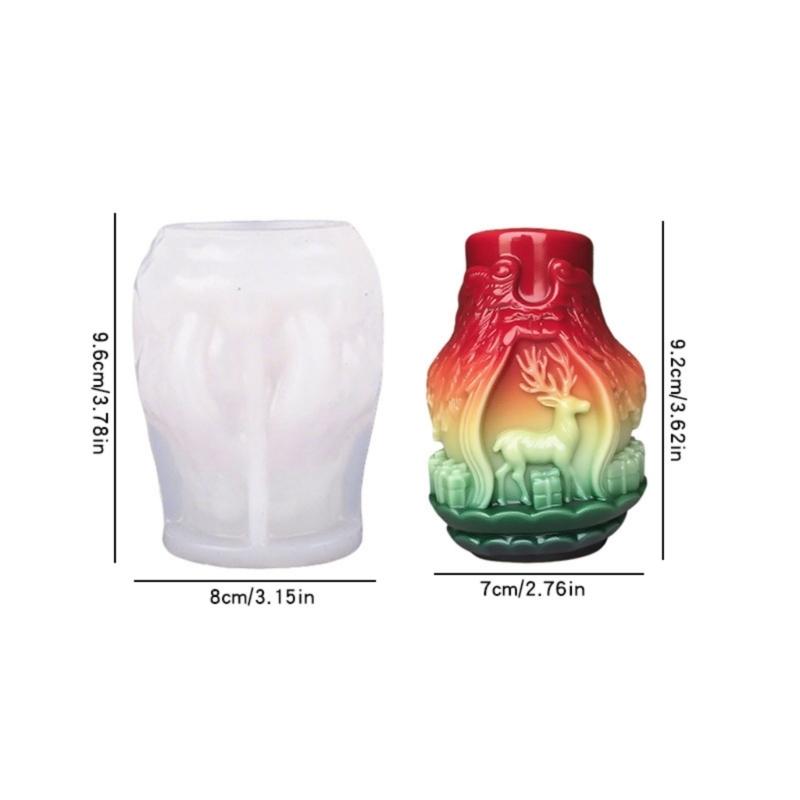 Christmas Reindeer Embossed Silicone Molds Silicone Candle Mould For Handmade Candle Soap Chocolate Holiday Decoration