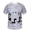 Funny Game The Puzzle Graphic T-Shirts Colorful Jigsaw Design 3D Printed T Shirts  Harajuku Fashion Children's Boy and Girl Kids Unisex T-shirts