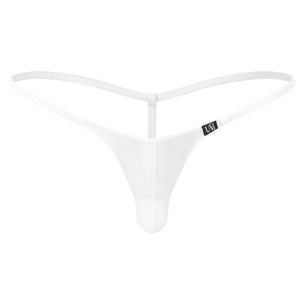 Pánské spodní prádlo tanga s průhlednou síťovinou Sexy průhledné pánské bikiny kalhotky s nízkým vzestupem