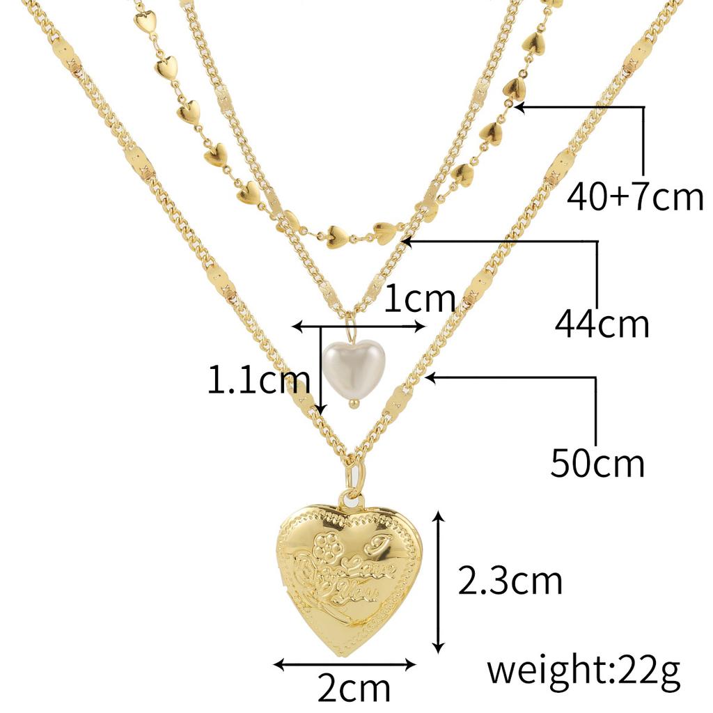 Necklace for Women Necklaces Ins Wind Multilayer Double Layer Necklace Collarbone Chain Love Heart Necklace Female Niche Design Sense Elegant Necklace