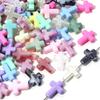 100pcs/lot Cross Shape Acrylic Beads Colorful Loose Spacer Beads For Jewelry Making DIY Bracelet Necklace Keychain Accessories